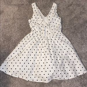 Tie front polka dot skater dress